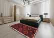 Machine Washable Traditional Tomato Red Rug in a Bedroom, wshtr2731