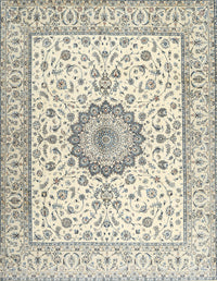 Machine Washable Traditional Sage Green Rug, wshtr2733