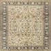 Round Machine Washable Traditional Brown Rug, wshtr2734