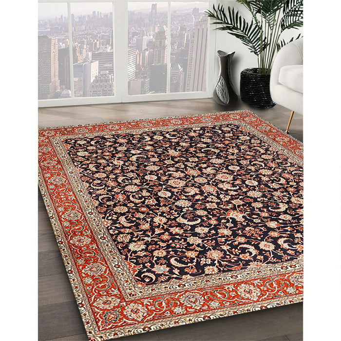 Traditional Red Persian Rug in Family Room, tr2735