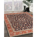 Machine Washable Traditional Vermilion Red Rug in a Family Room, wshtr2735