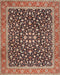 Machine Washable Traditional Vermilion Red Rug, wshtr2735