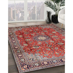 Traditional Camel Brown Persian Rug in Family Room, tr2739