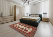 Machine Washable Traditional Saffron Red Rug in a Bedroom, wshtr273