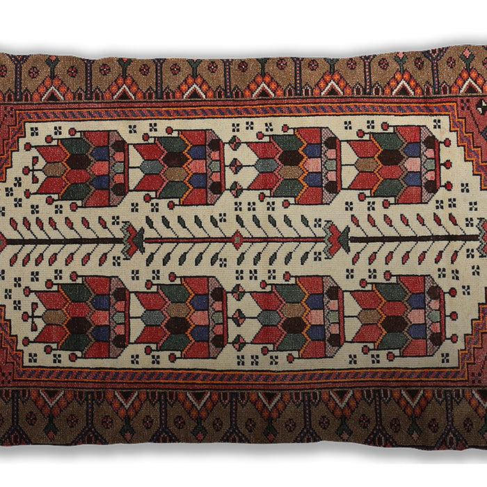 Traditional Classic Rectangular Saffron Red Lumbar Throw Pillow, 13 inch by 19 inch, lbtr273