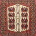 Square Traditional Saffron Red Persian Rug, tr273