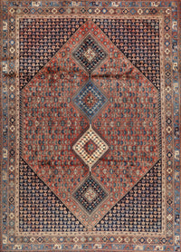 Machine Washable Traditional Camel Brown Rug, wshtr2740