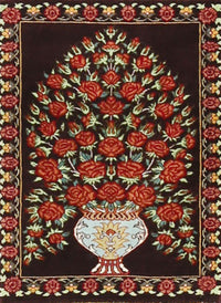 Machine Washable Traditional Deep Red Rug, wshtr2743