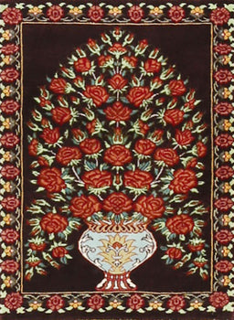 Machine Washable Traditional Deep Red Rug, wshtr2743