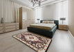 Traditional Tan Brown Medallion Rug in a Bedroom, tr2745