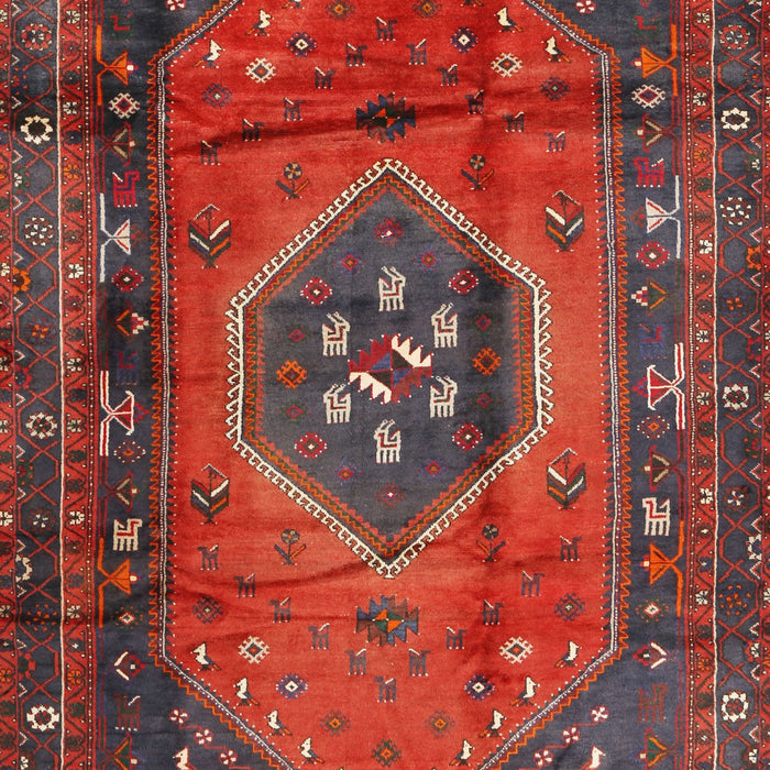 Machine Washable Traditional Red Rug, wshtr2749