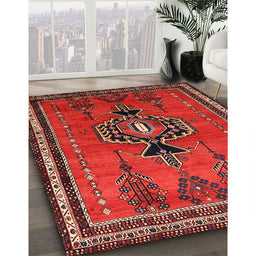 Machine Washable Traditional Sienna Brown Rug in a Family Room, wshtr274