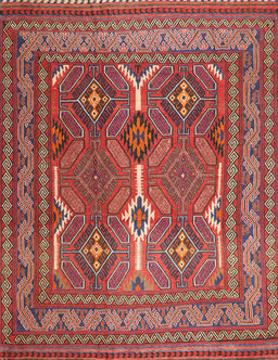 Machine Washable Traditional Orange Salmon Pink Rug, wshtr2751