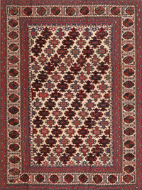 Machine Washable Traditional Saffron Red Rug, wshtr2753