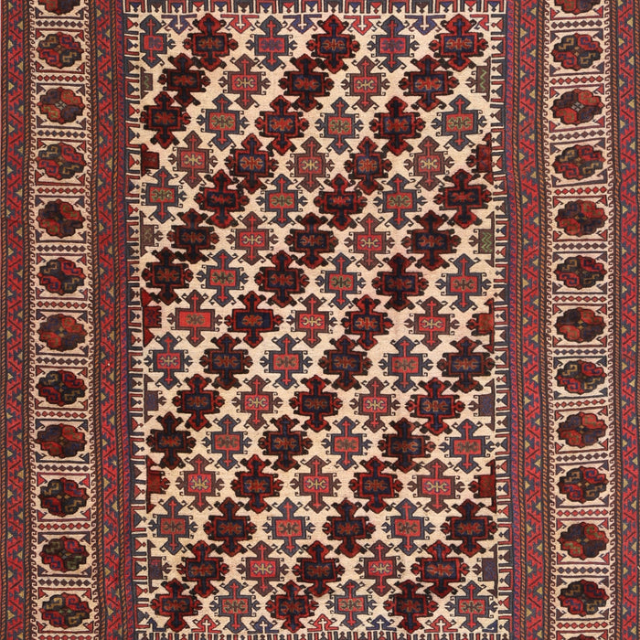 Machine Washable Traditional Saffron Red Rug, wshtr2753