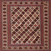 Square Traditional Saffron Red Persian Rug, tr2753