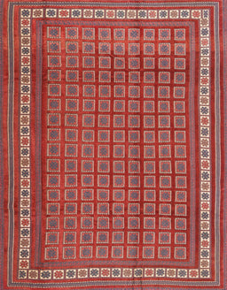 Machine Washable Traditional Red Rug, wshtr2754