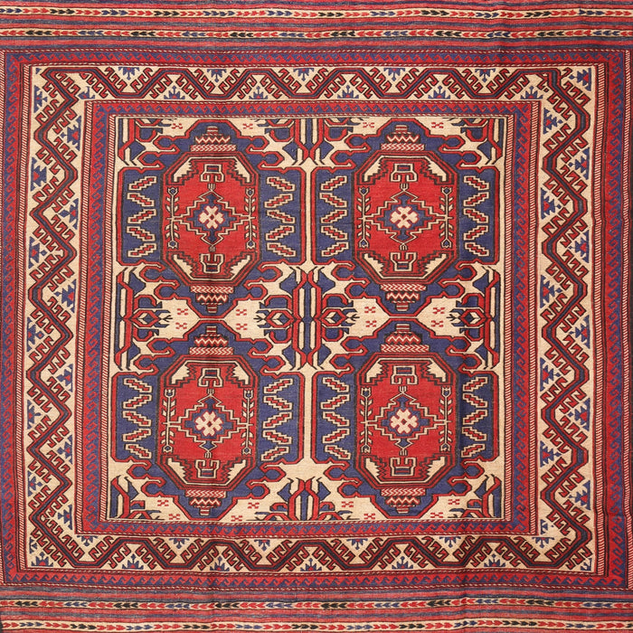 Square Traditional Orange Salmon Pink Persian Rug, tr2755