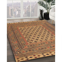 Traditional Dark Sienna Brown Southwestern Rug, tr2756