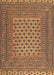 Traditional Dark Sienna Brown Southwestern Rug, tr2756