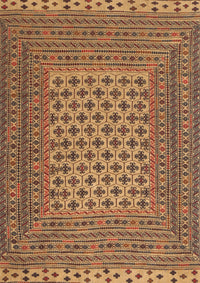 Machine Washable Traditional Dark Sienna Brown Rug, wshtr2756