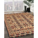 Traditional Dark Sienna Brown Southwestern Rug in Family Room, tr2757