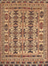 Machine Washable Traditional Dark Sienna Brown Rug, wshtr2757