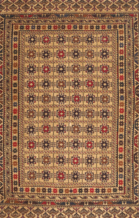 Machine Washable Traditional Yellow Rug, wshtr2758