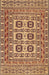 Machine Washable Traditional Brown Red Rug, wshtr2759