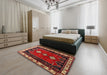 Machine Washable Traditional Dark Gold Brown Rug in a Bedroom, wshtr275