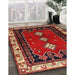 Traditional Dark Gold Brown Persian Rug in Family Room, tr275