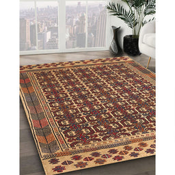 Machine Washable Traditional Peru Brown Rug in a Family Room, wshtr2761