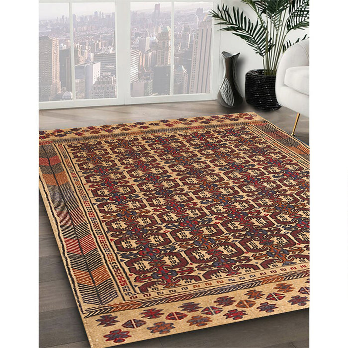 Machine Washable Traditional Peru Brown Rug in a Family Room, wshtr2761