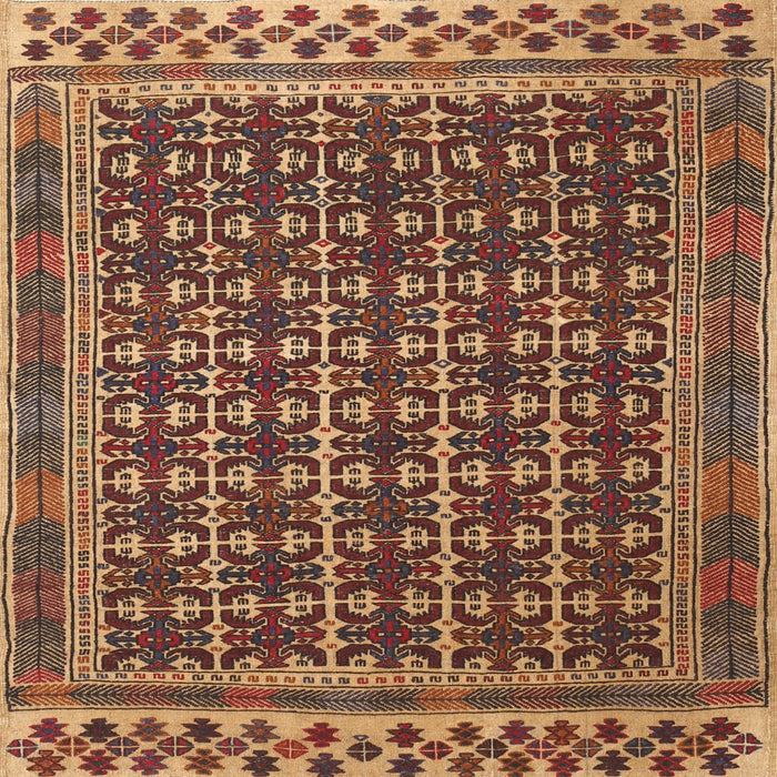 Square Traditional Brown Southwestern Rug, tr2761