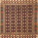 Round Machine Washable Traditional Peru Brown Rug, wshtr2761