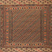 Square Traditional Bronze Brown Southwestern Rug, tr2762