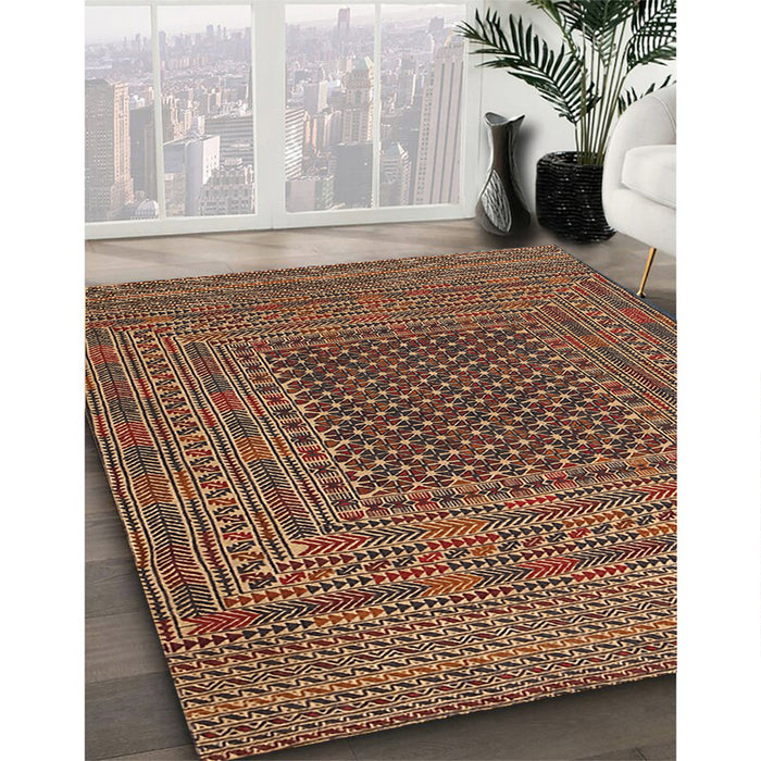 Machine Washable Traditional Peru Brown Rug in a Family Room, wshtr2763