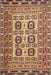 Machine Washable Traditional Brown Red Rug, wshtr2764