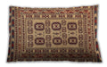 Traditional Classic Rectangular Brown Red Lumbar Throw Pillow, 13 inch by 19 inch, lbtr2764