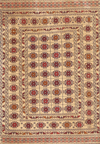 Machine Washable Traditional Yellow Orange Rug, wshtr2766