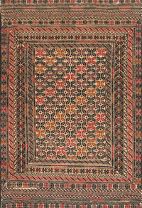 Machine Washable Traditional Peru Brown Rug, wshtr2768