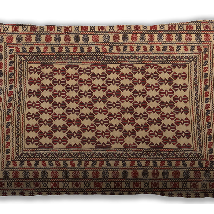 Traditional Classic Rectangular Saffron Red Lumbar Throw Pillow, 13 inch by 19 inch, lbtr2769