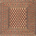 Square Traditional Saffron Red Southwestern Rug, tr2769