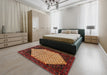 Machine Washable Traditional Deep Red Rug in a Bedroom, wshtr276