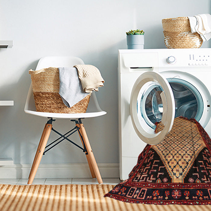 Machine Washable Traditional Deep Red Rug in a Washing Machine, wshtr276