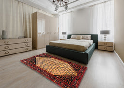 Traditional Deep Red Persian Rug in a Bedroom, tr276