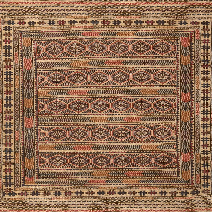Square Traditional Sand Brown Southwestern Rug, tr2770