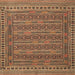 Square Traditional Sand Brown Southwestern Rug, tr2770