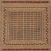 Square Traditional Orange Southwestern Rug, tr2771