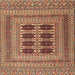 Square Traditional Sand Brown Southwestern Rug, tr2772